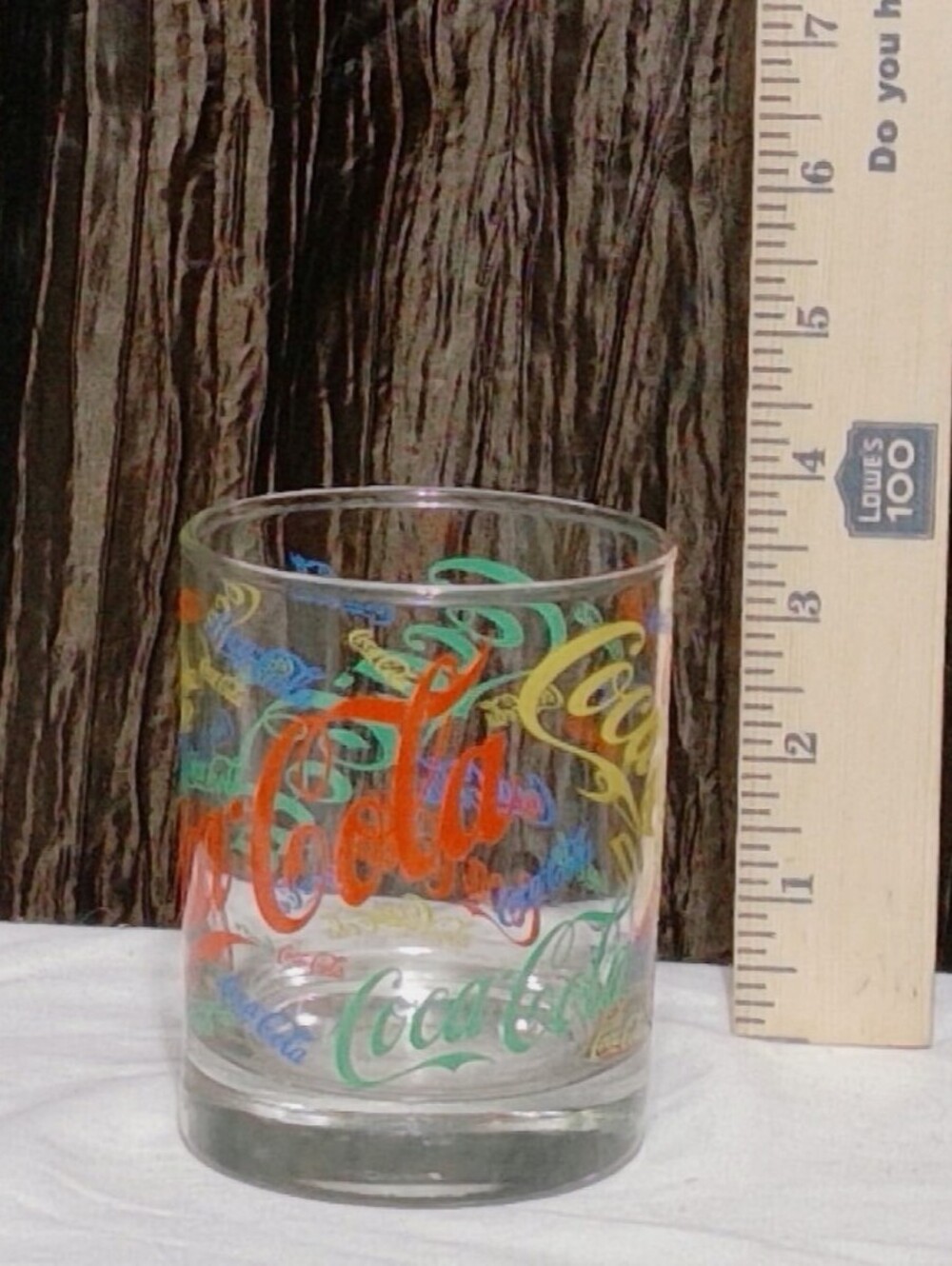 Vintage Coca-Cola Colorful Logo Glass Tumbler